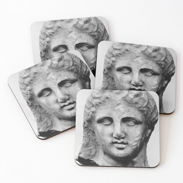 Item preview, Marble head of a woman from a grave marker - greek attic designed and sold by Mapsart-.