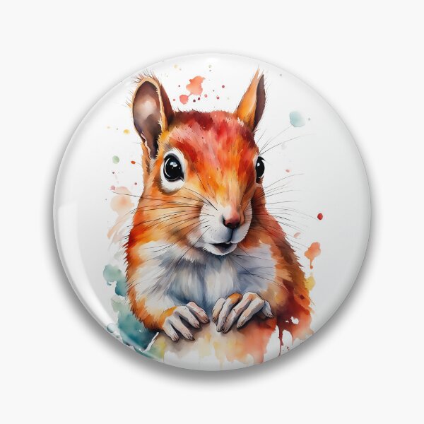 Item preview, Colorful Watercolor Funny Squirrel Portrait designed and sold by anyasevchenko.