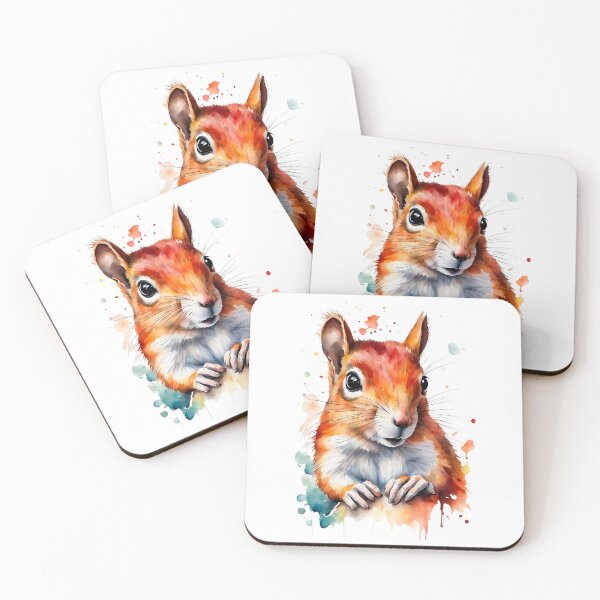 Item preview, Colorful Watercolor Funny Squirrel Portrait designed and sold by anyasevchenko.