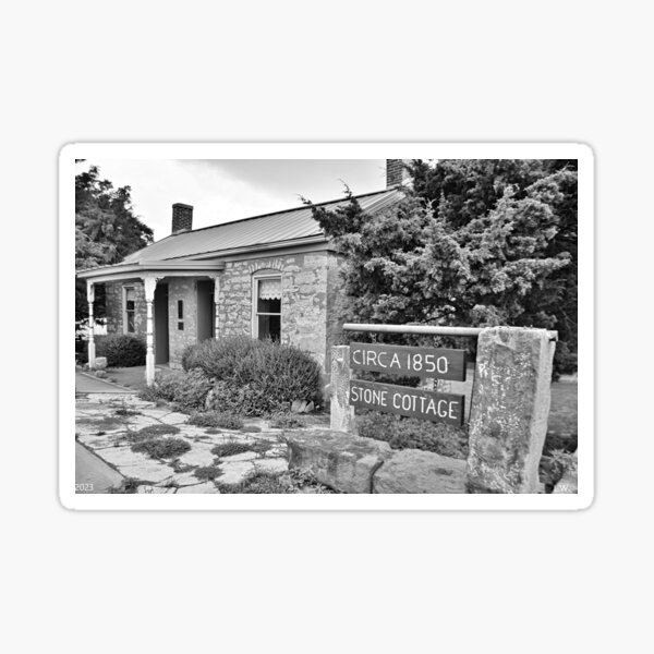 Item preview, Circa 1850 Stone Cottage Frederick Weistar House Chester Illinois Black And White designed and sold by LisaWootenPhoto.