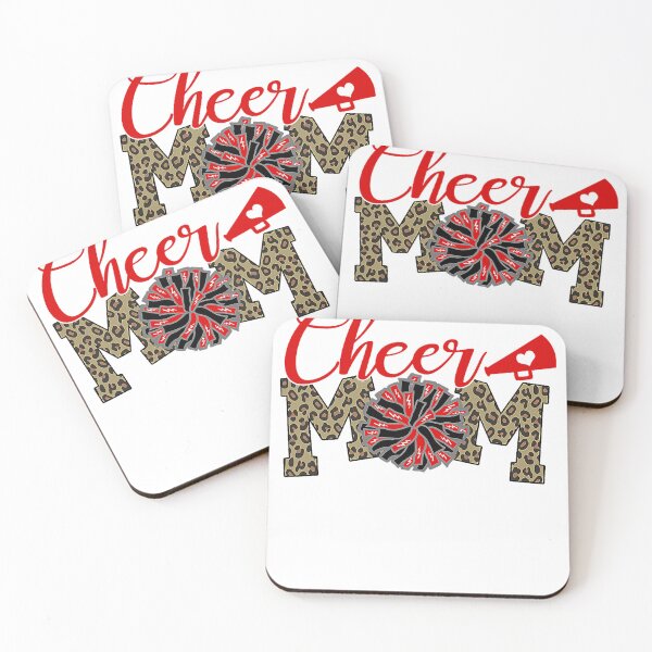 Item preview, Cheer Mom Biggest Fan Leopard Print Black And Red Pom Pom designed and sold by SpeedyPrints.