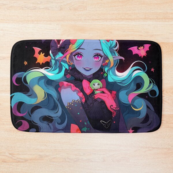 Item preview, Neon Bat Starry Nigh Witch Anime Girl designed and sold by bubblegoth.