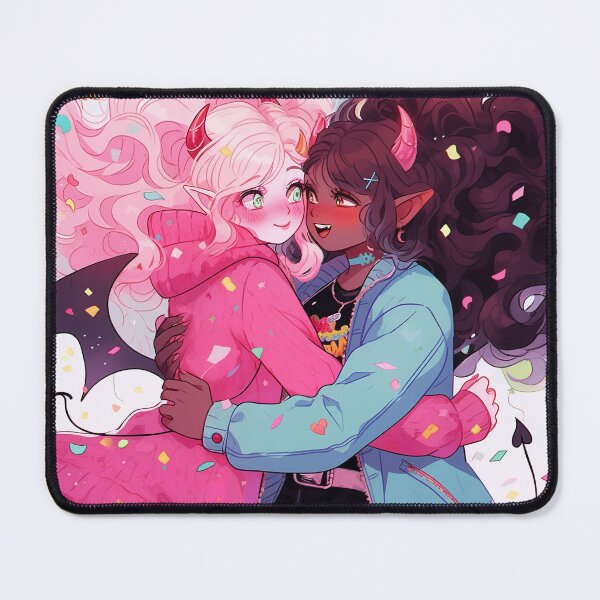 Item preview, Kawaii Pastel Hugging Anime Girls designed and sold by bubblegoth.