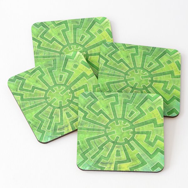 Item preview, HAVEN art-tile (green, abstract, mixed-media art) designed and sold by gotecreations.