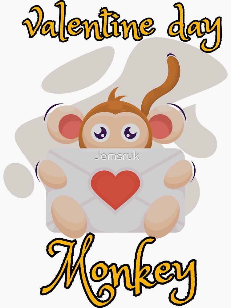 happy valentine day sock monkey Sticker