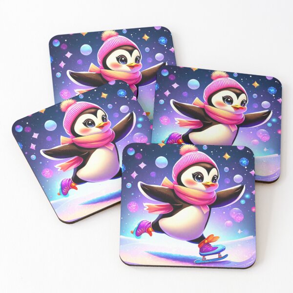 Item preview, cute penguin skiing designed and sold by catcraftss.