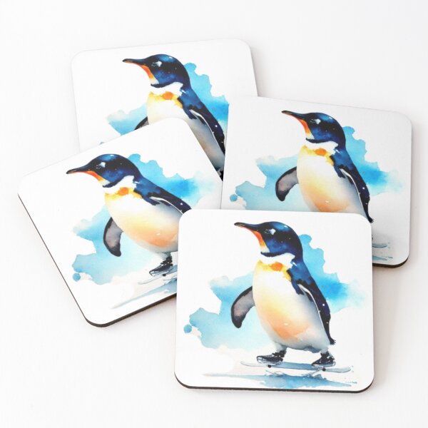 Item preview, cute penguin skiing designed and sold by catcraftss.