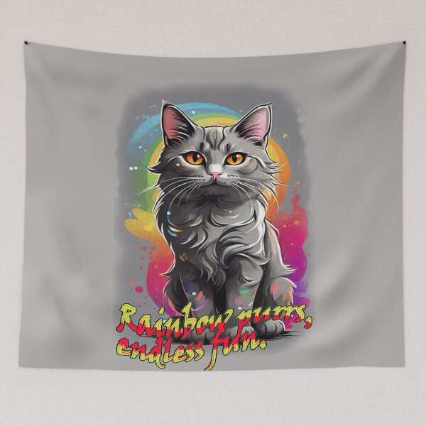 Item preview,  Rainbow Purrs, Endless Fun - Funny Cat - Cat Lovers designed and sold by Ramzadeen.