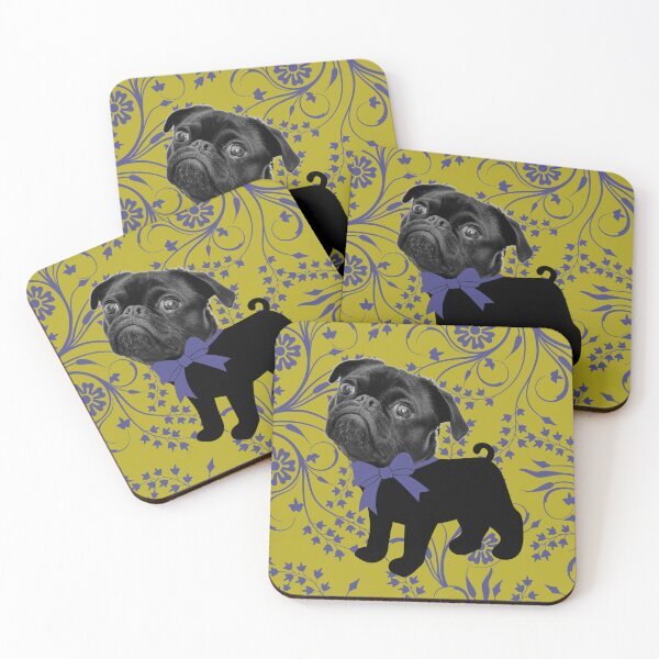Item preview, Pug on mauve and green designed and sold by GasconyPassion.