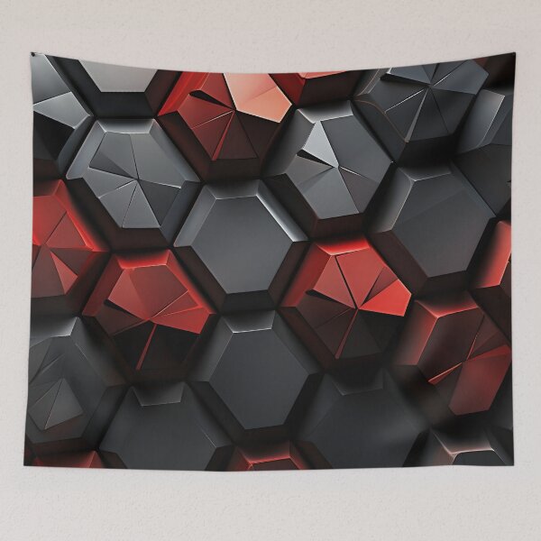 Item preview, 3-d textured hexagonal decorative print designed and sold by dcrc.