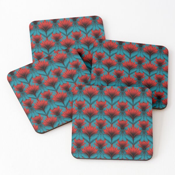 Item preview, Thistle Turquoise and Red designed and sold by Meeheemaha.