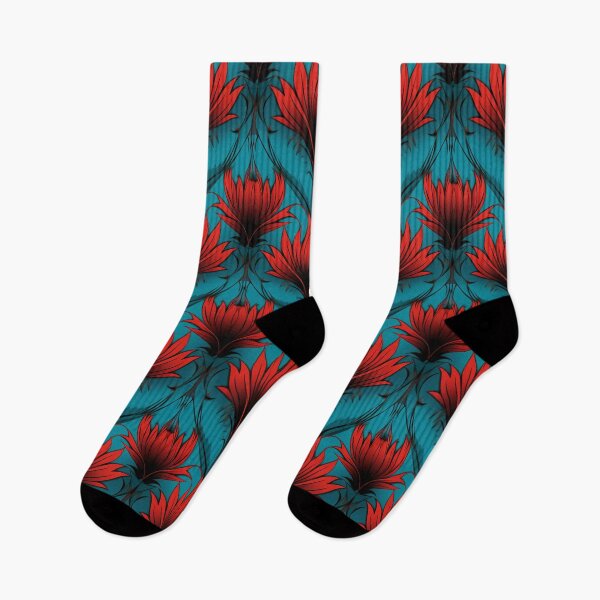 Item preview, Thistle Turquoise and Red designed and sold by Meeheemaha.