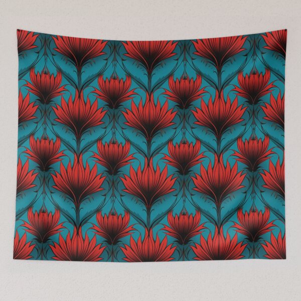 Item preview, Thistle Turquoise and Red designed and sold by Meeheemaha.