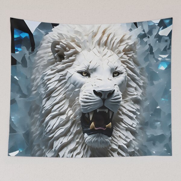 Item preview, glass white lion designed and sold by alan silva.