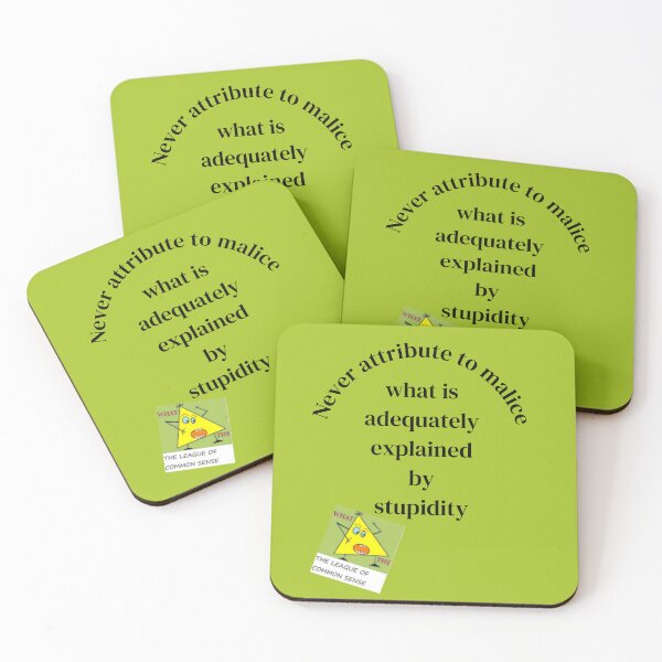 Item preview, stupidy definition. satire, humour. Hanlon's Razor designed and sold by CommonSenseClub.