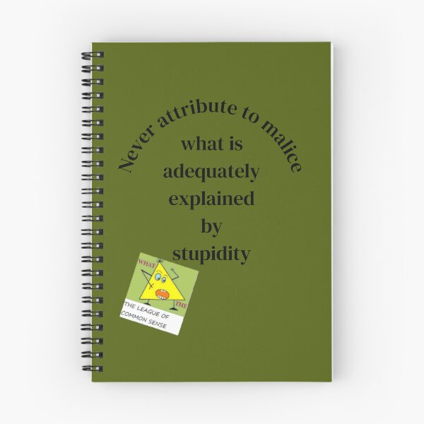 Item preview, stupidy definition. satire, humour. Hanlon's Razor designed and sold by CommonSenseClub.