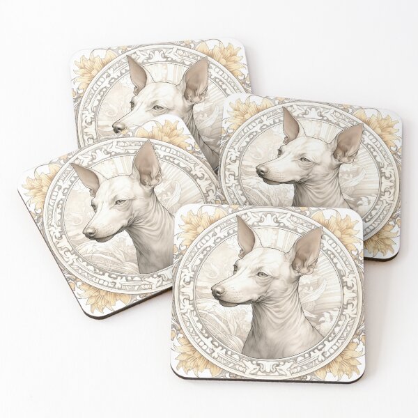 Item preview, Xoloitzcuintle Mexican Hairless Dogs Xolo Dogs Art in Old Retro Vintage designed and sold by WallyPink.