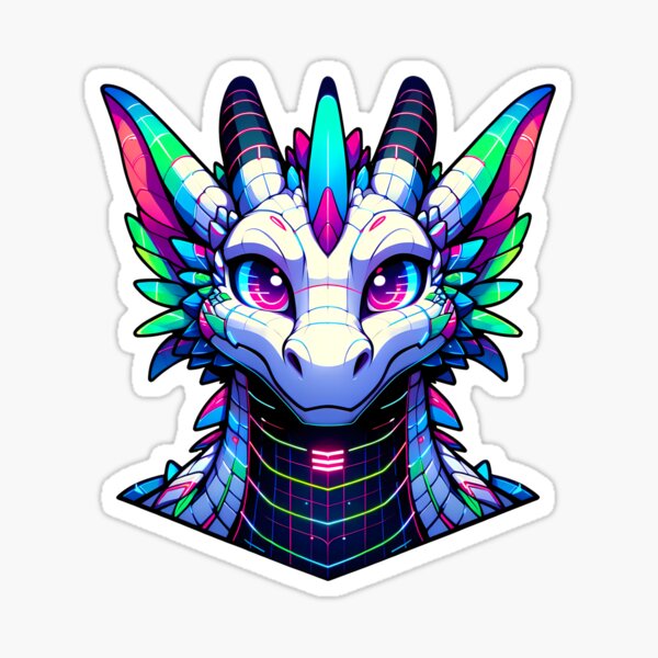 Cyberpunk Neon Furry Anthro Scalie Dragon Sticker