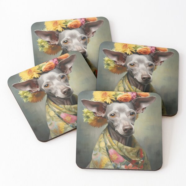 Item preview, Xoloitzcuintle Mexican Hairless Dogs Xolo Dogs Art in Old Retro Vintage designed and sold by WallyPink.