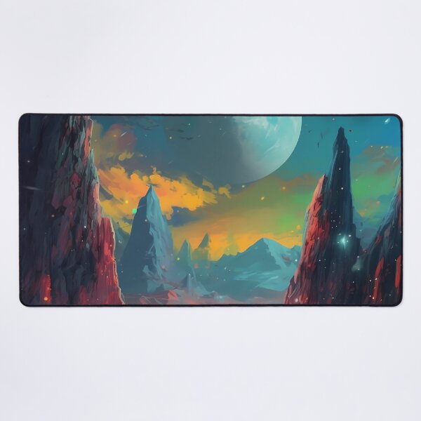 Item preview, Explore a Fantastical Landscape on a Distant Planet Art Print designed and sold by GiveMeMood.