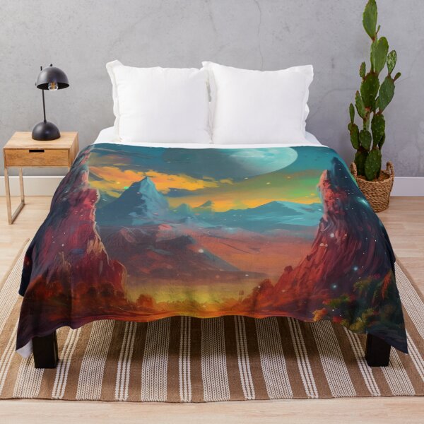 Item preview, Explore a Fantastical Landscape on a Distant Planet Art Print designed and sold by GiveMeMood.