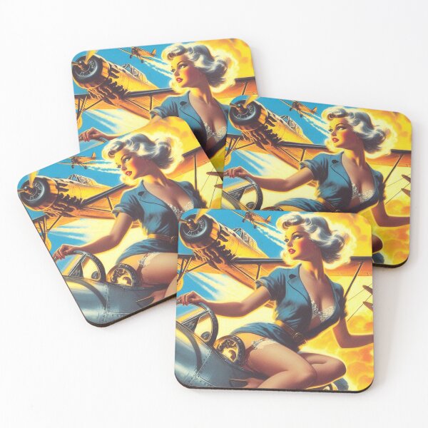 Item preview, Retro Airplane Pin Up designed and sold by PulpVintage.