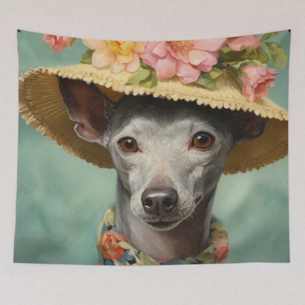 Item preview, Xoloitzcuintle Mexican Hairless Dogs Xolo Dogs Art in Old Retro Vintage designed and sold by WallyPink.