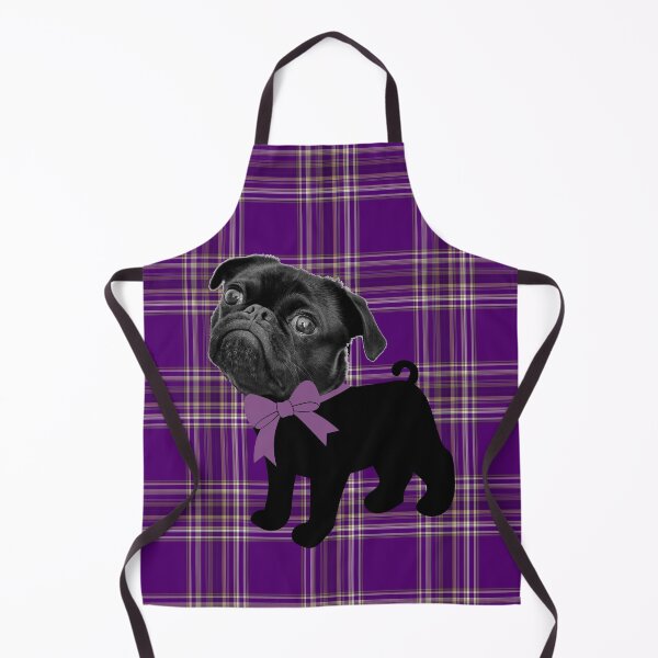 Item preview, Pug on purple plaid designed and sold by GasconyPassion.