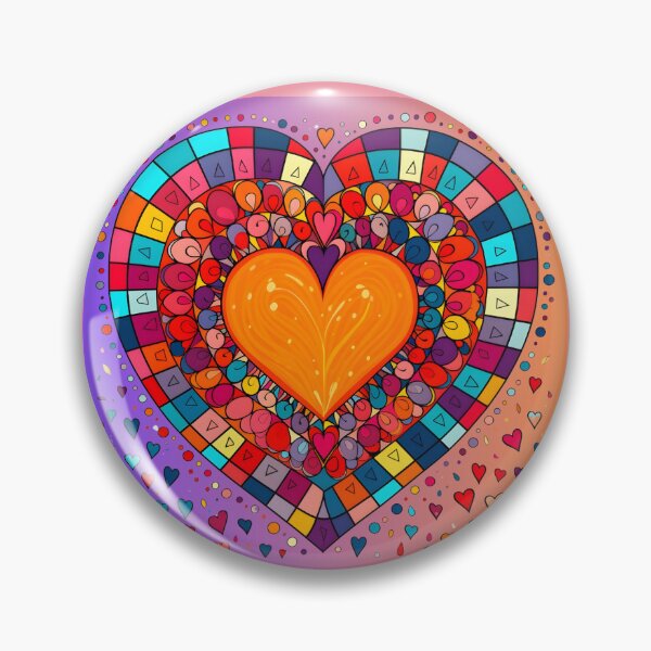 Item preview, TWO-COLOR GRADIENT HEART IN MANDALA STYLE designed and sold by philevera.