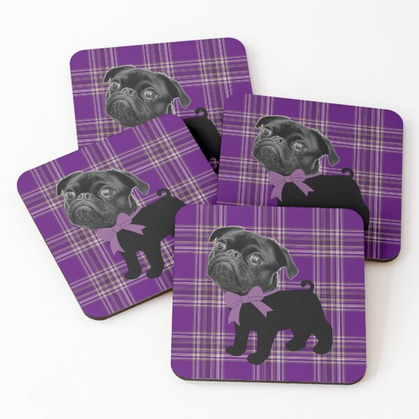 Item preview,  Pug on purple plaid designed and sold by GasconyPassion.