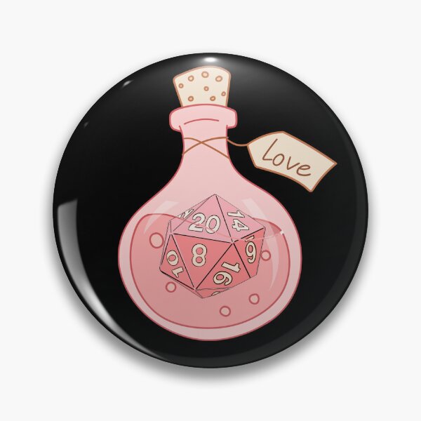 Item preview, DICE LOVE POTION BOTTLE:  Fantasy RPG Dice elixir, with D20 dice (Black background) designed and sold by DungeonAtelier.