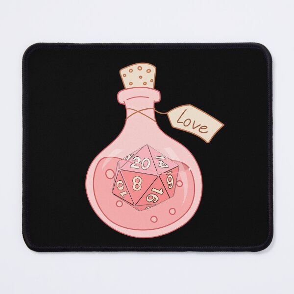 Item preview, DICE LOVE POTION BOTTLE:  Fantasy RPG Dice elixir, with D20 dice (Black background) designed and sold by DungeonAtelier.
