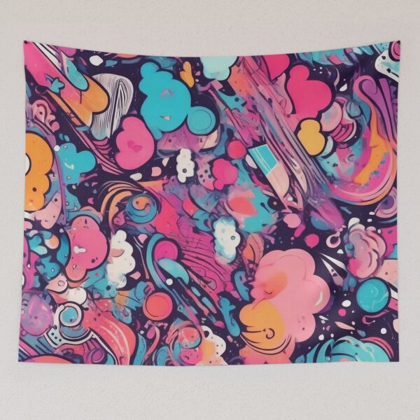 Item preview, Psychedelic Kawaii, Abstract Expressionism, Digital Art designed and sold by Burn-Ego.