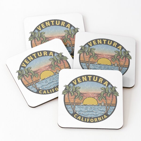 Item preview, Ventura, California | Sun setting with palm trees and boardwalk designed and sold by CircinusStore.