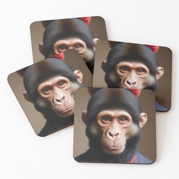 Item preview, monkey with suit and elegant hat designed and sold by Zooartia.