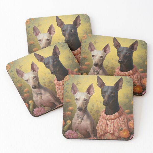 Item preview, Xoloitzcuintle Mexican Hairless Dogs Xolo Dogs Art in Old Retro Vintage designed and sold by WallyPink.