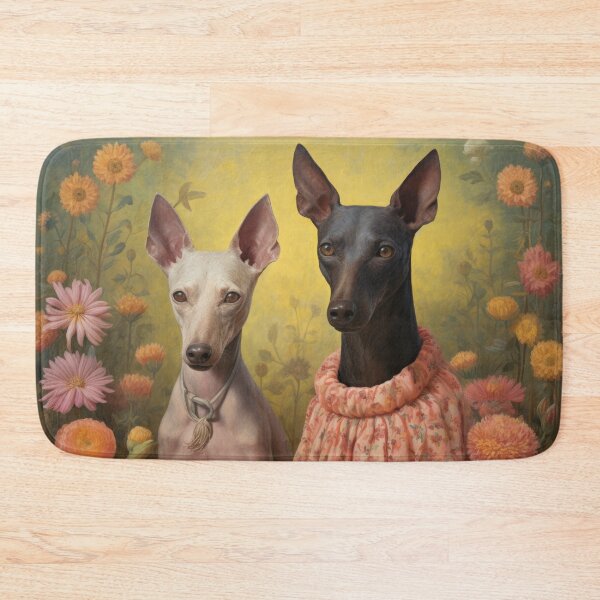 Item preview, Xoloitzcuintle Mexican Hairless Dogs Xolo Dogs Art in Old Retro Vintage designed and sold by WallyPink.