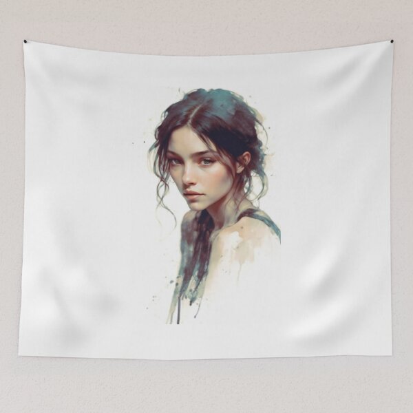 Item preview, Beautiful Black Haired Girl designed and sold by ArtCraftLab.
