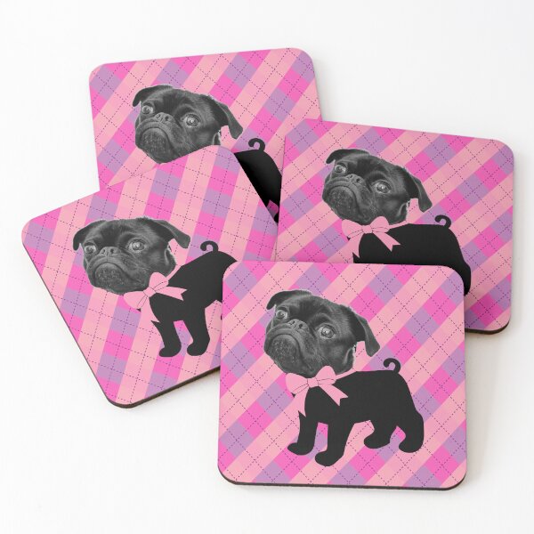 Item preview, Pug on pink plaid designed and sold by GasconyPassion.
