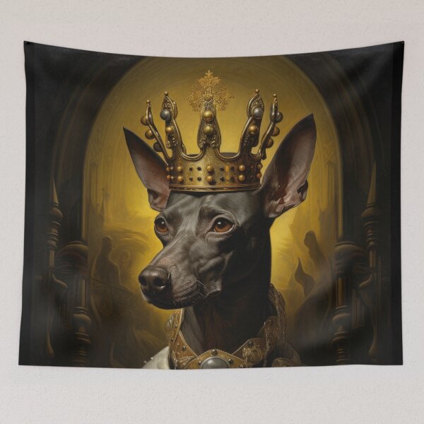 Item preview, Xoloitzcuintle Mexican Hairless Dogs Xolo Dogs Art in Old Retro Vintage designed and sold by WallyPink.