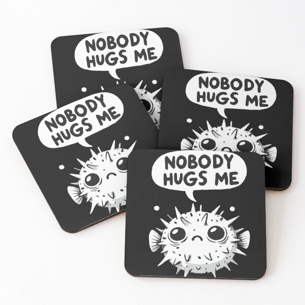 Item preview, Nobody Hugs Me Sad Pufferfish designed and sold by DoodleDashShop.