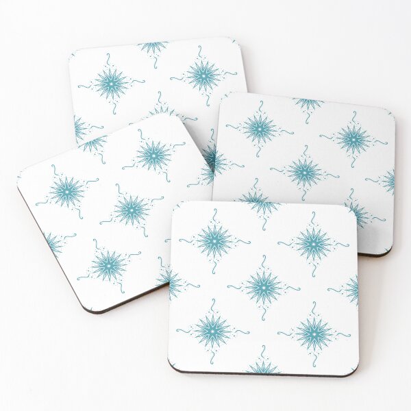 Item preview, Teal Stars and Ribbons on White Co-ordinate designed and sold by KathyLav.