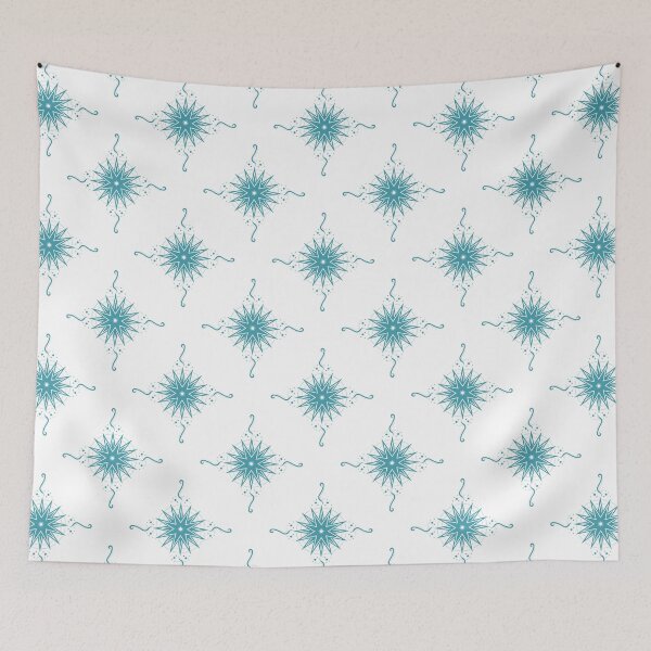 Item preview, Teal Stars and Ribbons on White Co-ordinate designed and sold by KathyLav.