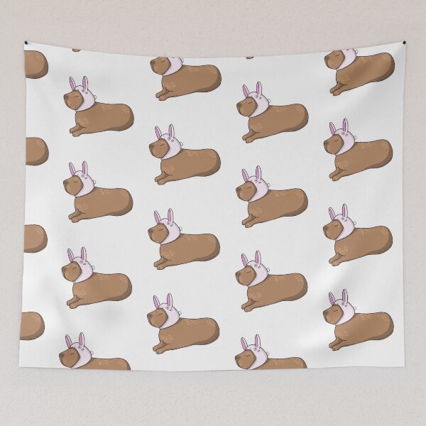 Item preview, Capybara in a Bunny Hat. designed and sold by nemuisensei.