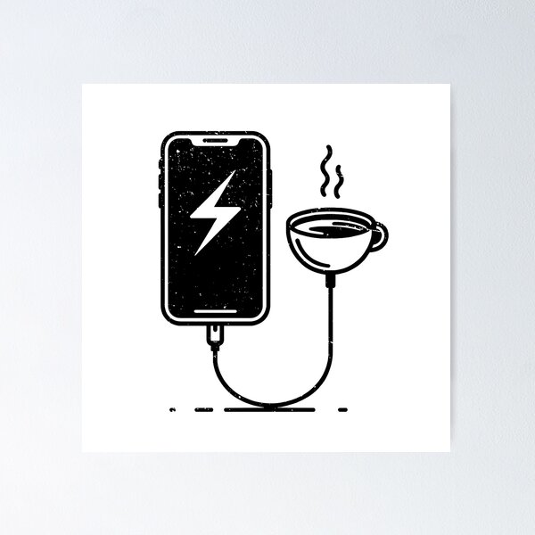 Item preview, Caffeine Charge - Energize Your Day with Coffee Power designed and sold by MnDShirts.