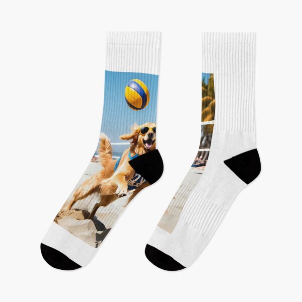Item preview, Golden Retriever Playing Beach Volleyball designed and sold by Doggo4Life.
