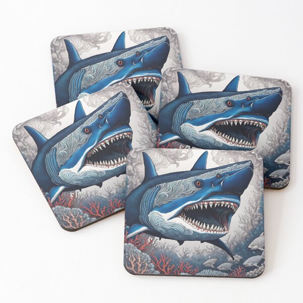 Item preview, Zentangle Megalodon Shark designed and sold by Bright-Moonrise.
