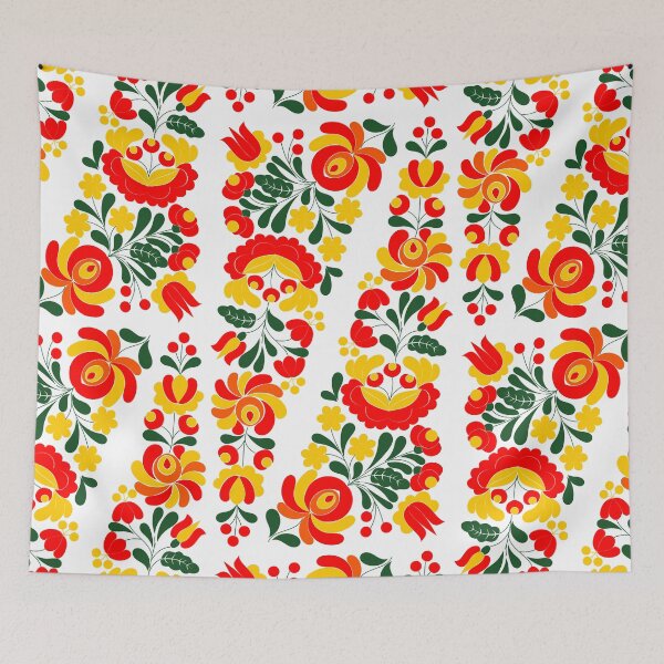 Item preview, Folkloristic floral patterns designed and sold by mikistudio.