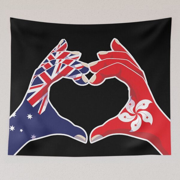 Item preview, Hong Kong Hongkong Hongkongese Australian Australia Love Heart Peace designed and sold by FlagX.