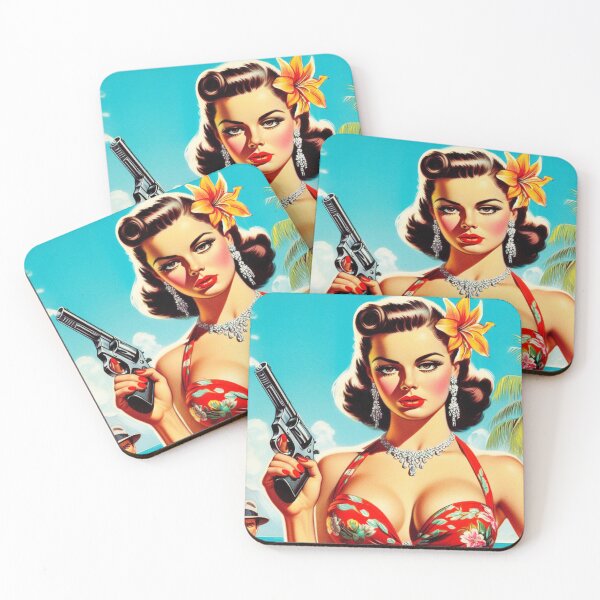 Item preview, Vintage Summer Pulp Girl designed and sold by PulpVintage.